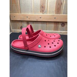Mens Crocs Classic Clog Sandals Red Slip-On Size 12 Lightweight Water-Resistant